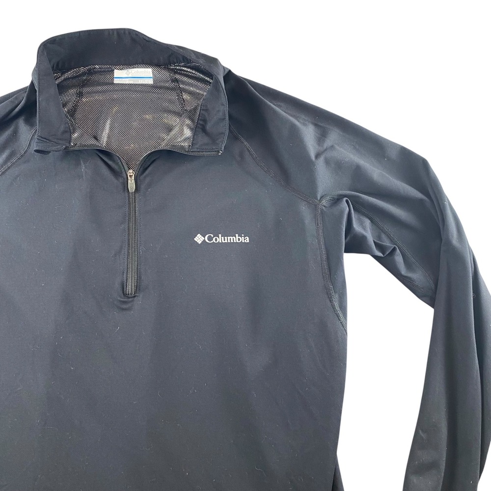 Columbia Womens XXL Black Omni-Heat Quarter Zip Pullover Thermal Long‎ Sleeve